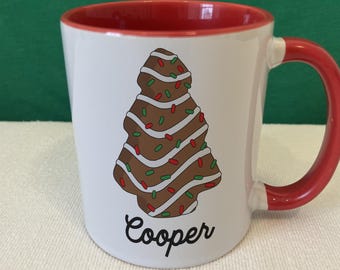 Personalized Christmas Tree Mug, Custom Winter Gift