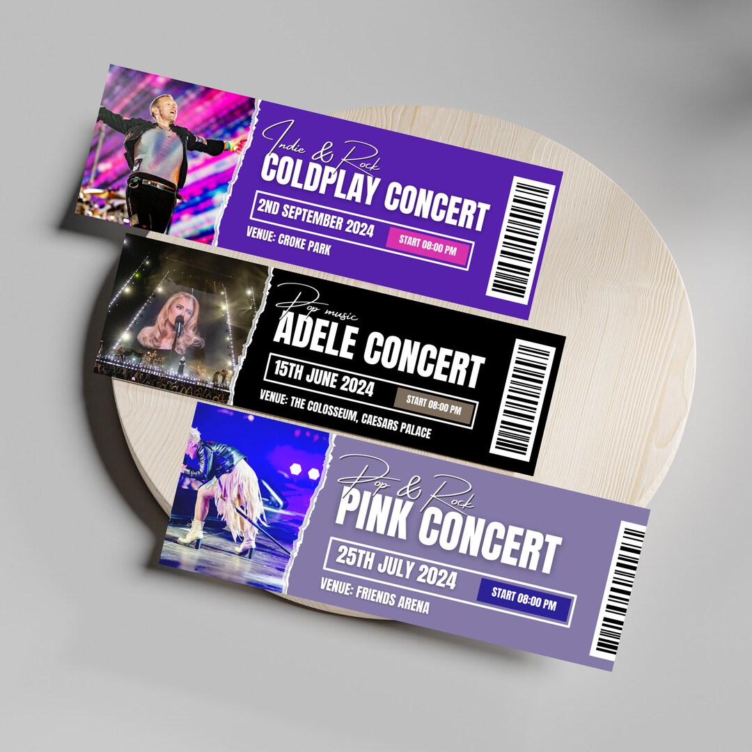 Editable Concert Ticket Concert Ticket Tour Ticket Gift Etsy