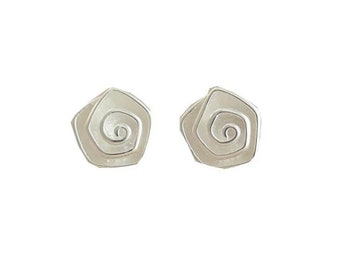 Rose Flower Stud Earrings Sterling Silver 925 9mm Studs