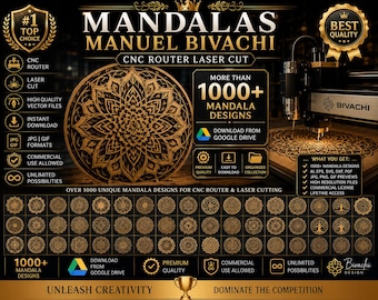 1000+ Mandala CNC Files SVG Cut Files Laser Cut Files | CNC Router Files | Cricut Mandala Designs | Instant Download