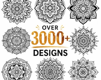 3000+ Mandala SVG Bundle for Cricut | Intricate Mandala SVG Designs Floral Mandala Cut Files Silhouette SVG Laser Cut Files Instant Download