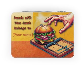 Scatola per il pranzo in carta personalizzata ecologica / Borsa per pasti riutilizzabile e personalizzata con cerniera per conservare gli alimenti divertenti