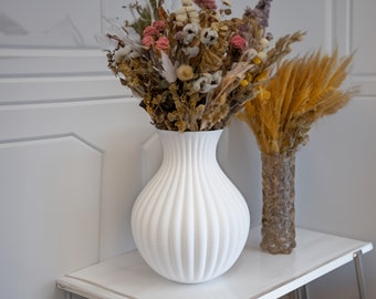 Vase "Anna" idéal pour fleurs séchées ou herbe de pampa en blanc - cadeau idéal