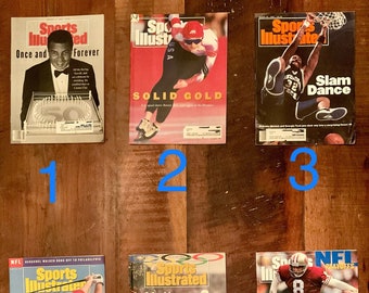 Variété de 30 magazines Sports Illustrated vintage des années 1990 - Choisissez votre préféré !