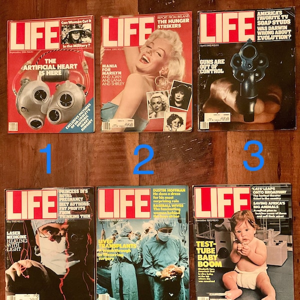 Variety of 30 Vintage Collectible 1980s Life Magazines - Pick Your Favorite!