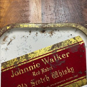 Johnnie Walker Red Label Scotch Metal Advertising Tray - Rare Find! image 2