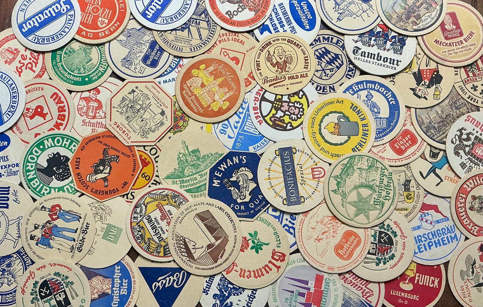 Vintage German Beer Coasters - Multiple Quantities Available!