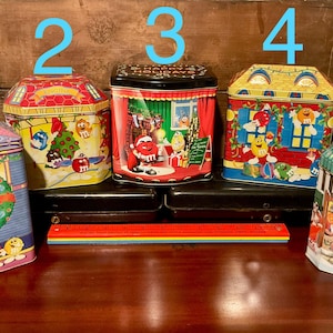 Vintage Collectible 1990s M&Ms Candy Tin Canisters-Pick your favorite!