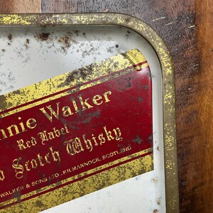 Johnnie Walker Red Label Scotch Metal Advertising Tray - Rare Find! image 6