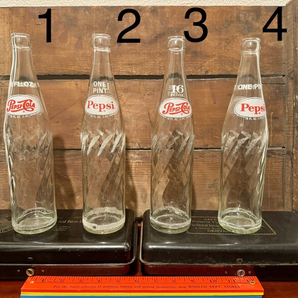 Vintage Collectible 1960s/1970s Pepsi-Cola Swirl Soda Bottles-Pick Your Favorite!