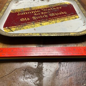 Johnnie Walker Red Label Scotch Metal Advertising Tray - Rare Find! image 7