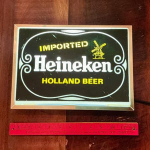 Vintage 1980s Heineken Lighted Beer Sign - Great Bar Piece!