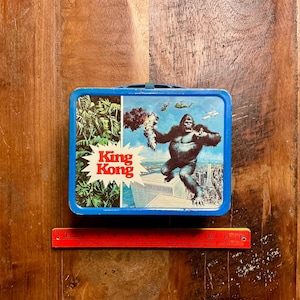 Lancheira térmica vintage colecionável de 1977 com propaganda do King Kong