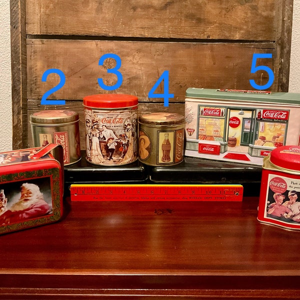 Vintage Collectible Coca-Cola Tin Canisters - Pick Your Favorite!