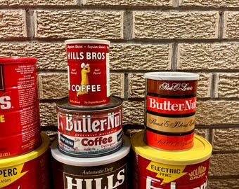 Collectible Vintage Coffee Tin Canisters - Pick Your Favorite! - Etsy