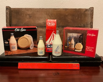 Collection of Vintage Old Spice After Shave Bottles in Boxes From the 1990s! Price for all!