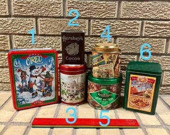 Variety of Vintage Collectible Tin Advertising Canisters. Pick Your Favorite!