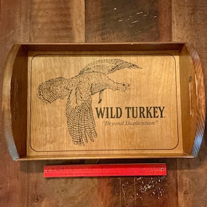 Vintage Wild Turkey Bourbon Wood Advertising Tray - Great Piece!