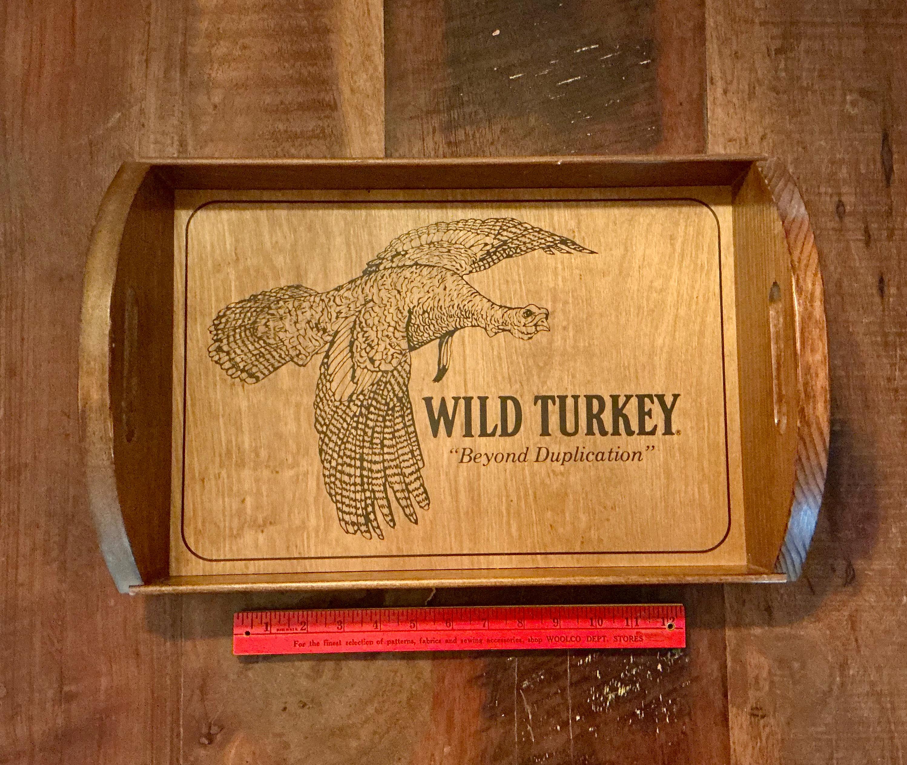 Wild Turkey 木製メモボード　非売品 Vintage Wild Turkey Bourbon Wood Advertising Tray - Great Piece
