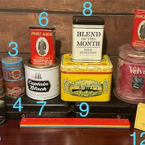 Collectible Tobacco Tin Canisters - Pick Your Favorite!
