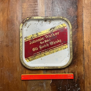 Johnnie Walker Red Label Scotch Metal Advertising Tray - Rare Find! image 1