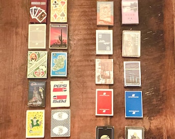 Variedad de naipes vintage coleccionables de casino y publicitarios: juegos completos: ¡elige tu favorito!
