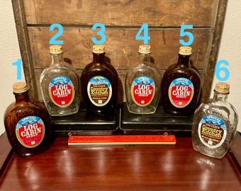 Vintage 1970s Bicentennial Log Cabin Syrup Decor Bottles - Pick Your Favorite!