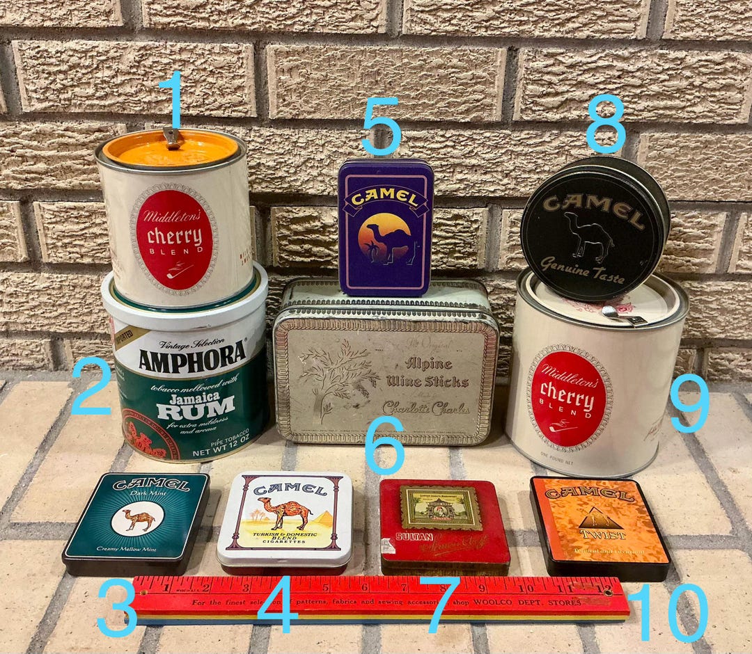 Collectible Tobacco Tin Canisters - Pick Your Favorite!