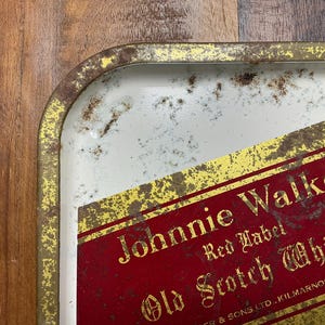 Johnnie Walker Red Label Scotch Metal Advertising Tray - Rare Find! image 3