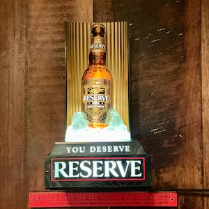 Stary szyld na ladę barową Miller Reserve z 1992 r. – doskonały element baru!
