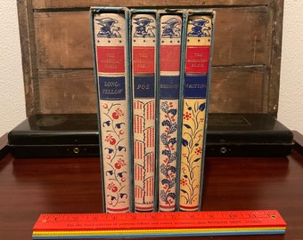 Lot of 4 Vintage 1940s “The American Poets” books by The Heritage Press - All for one price!