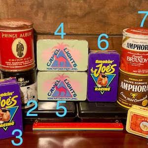 Collectible Tobacco Tin Canisters - Pick Your Favorite!