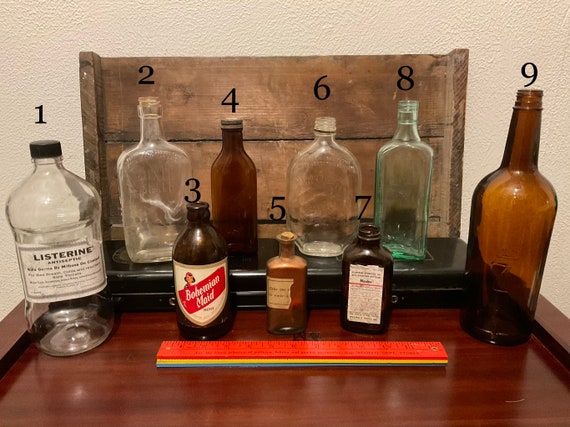 Vintage Glass Decor Bottles- Pick Your Favorite!