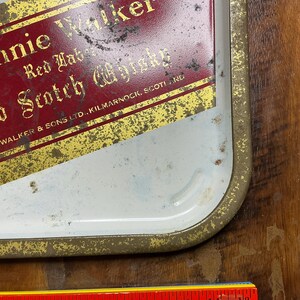 Johnnie Walker Red Label Scotch Metal Advertising Tray - Rare Find! image 5