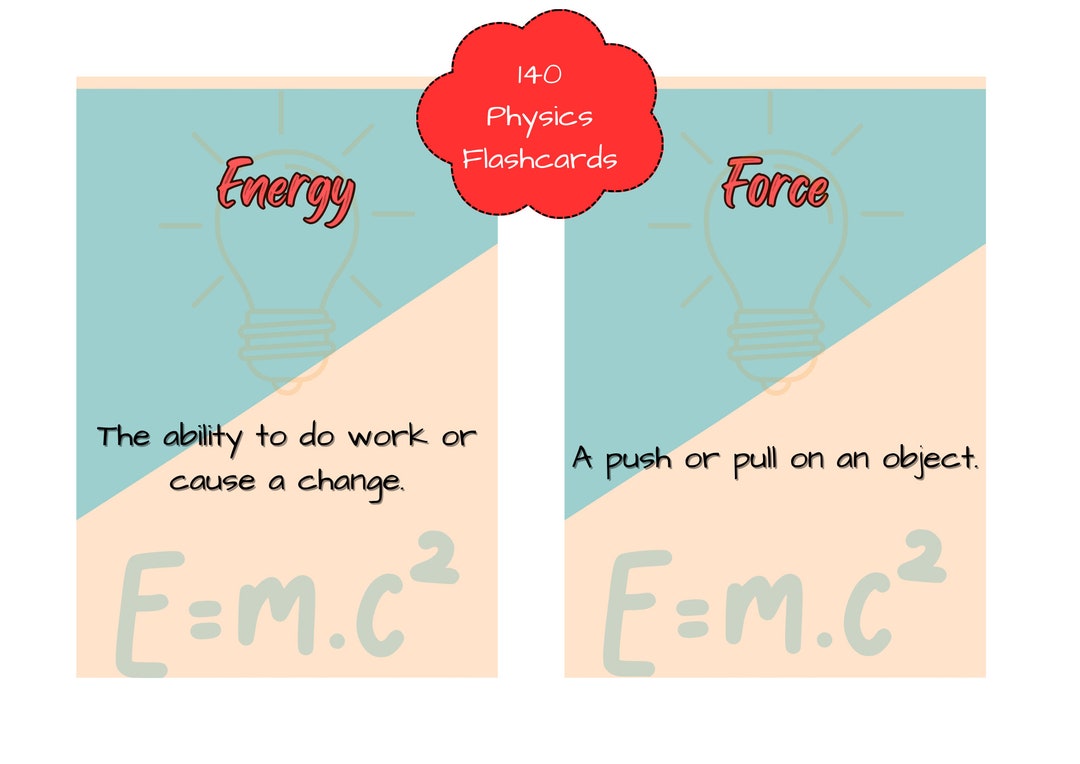 Printable Physics Flash Card Collection Instant Download - Etsy