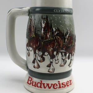 Jarra de cerveza coleccionable del 50.° aniversario de Budweiser Anheuser Busch Clydesdales