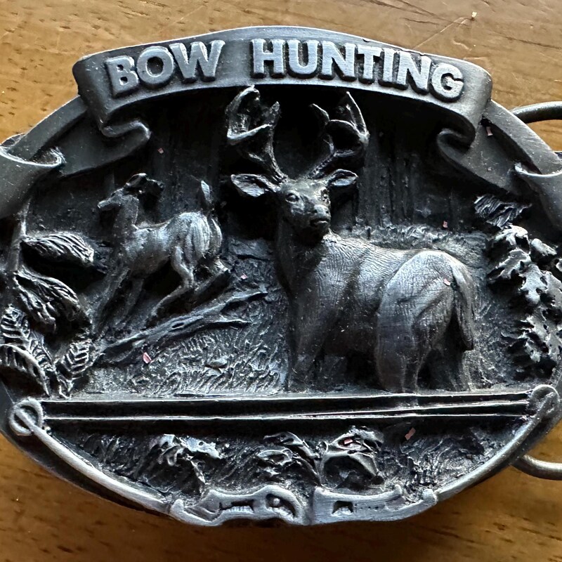 Boucle De Ceinture C&J Inc 'Hunting! A Tradition' - Émail Bleu, 1997, Occasion - Thème Chasse, USA