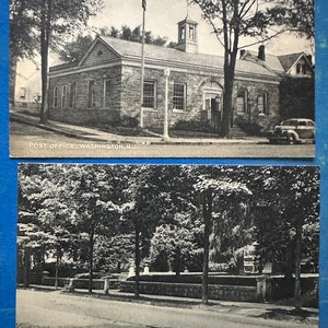 Washington, New Jersey Post Office and East Washington Street, 2 vintage postcards