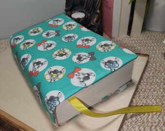 Funda de libro, funda de libro ajustable, protector de libros, Bambi, algodón, idea de regalo, marcapáginas integrado