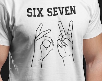 67 Hand Gesture PNG: Minimalist Line Art for TikTok Trend (Digital Download)