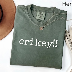 Crikey Comfort Colors T-Shirt, Australia Slang, Vintage Croc Tee