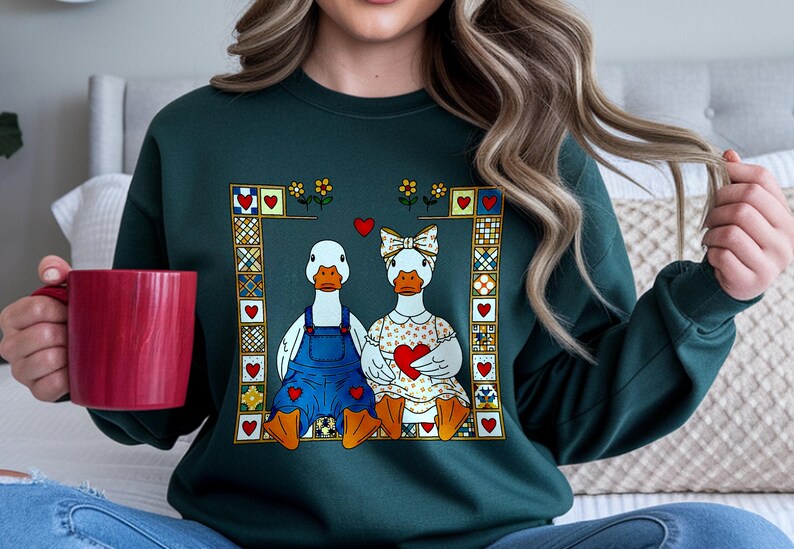 Vintage Goose PNG Clipart | Cottagecore Quilt Art (Digital Download) image 3