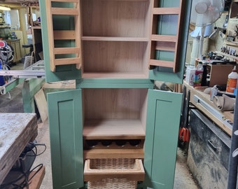 Bespoke Handmade Oak Shaker Style Larder Cabinet with spice Racks ref 3 Cabinets