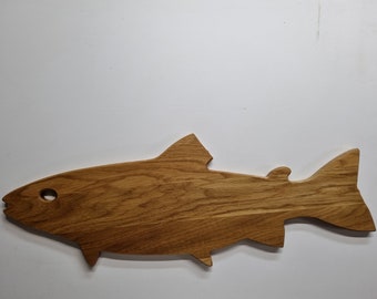 Large Fish Charcuterie Board Serving Board Chopping Board Solid Oak Ref 24 Platters