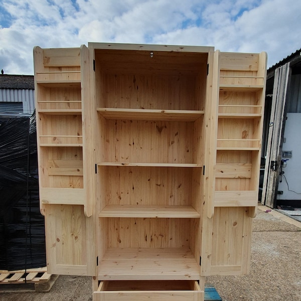Bespoke Handmade Solid Pine Shaker Style Larder Cabinet ref 1 Islands