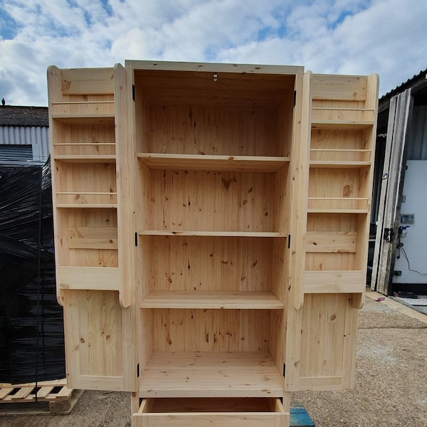 Bespoke Handmade Solid Pine Shaker Style Larder Cabinet ref 1 Storage