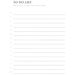 daily to-do list, one download to-do list, every day planner, minimal planner