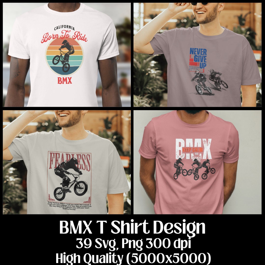 Lot De PLUS DE 50 T-SHIRTS HOMME Sur Thème BMX / VÉLO - Avec Slogans Drôles - Idéal Cadeau Anniversaire