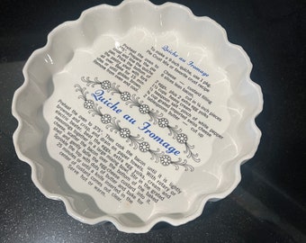 Vintage Fluted Quiche Recipe Dish