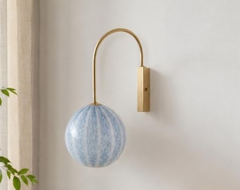 Blue TULIPANO 20 by LA MURRINA, wall lamp, vintage 90s Murano glass